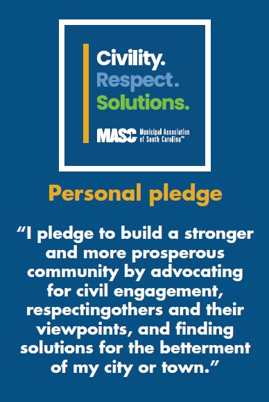 Part of the Municipal Association's civility initiative is the personal pledge.